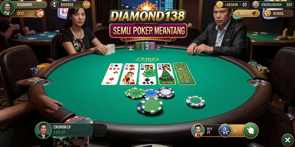 Tampilan gameplay poker yang menarik dan interaktif di DIAMOND138.
