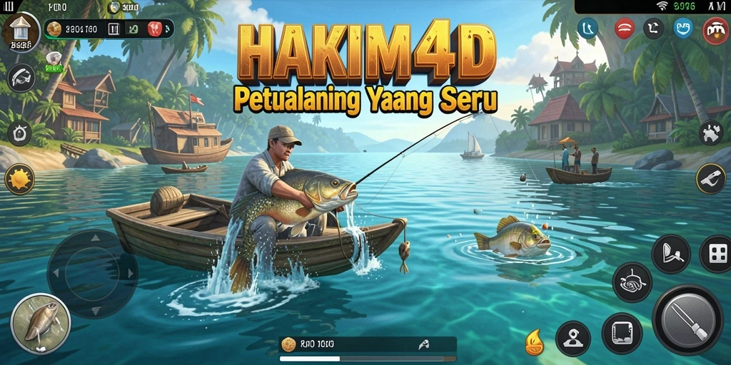 Gameplay HAKIM4D menampilkan aksi menangkap ikan yang seru dan detail.