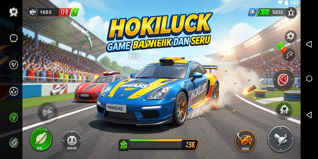 Gameplay HOKILUCK yang menegangkan dan seru saat balapan.