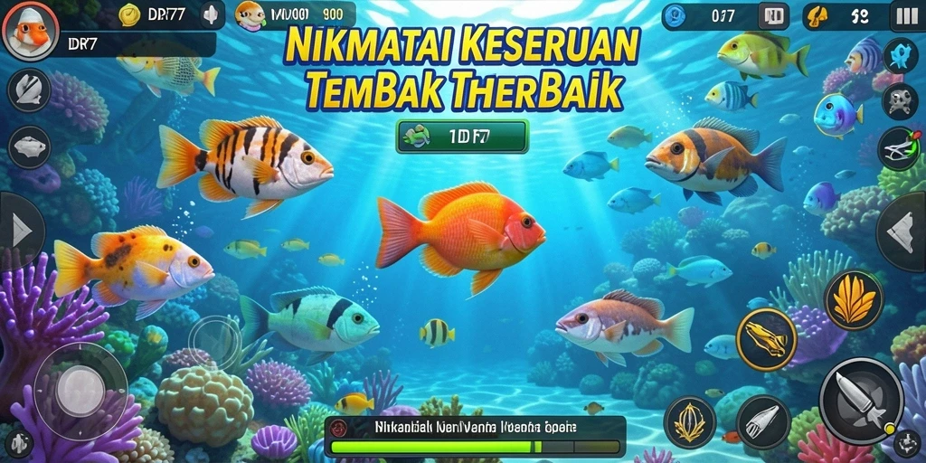Tampilan gameplay seru dari IDR77 dengan aksi tembak ikan.