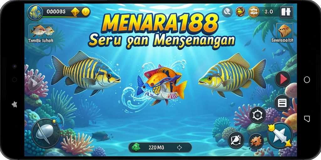 Gameplay seru Tembak Ikan di MENARA188 dengan beragam ikan.