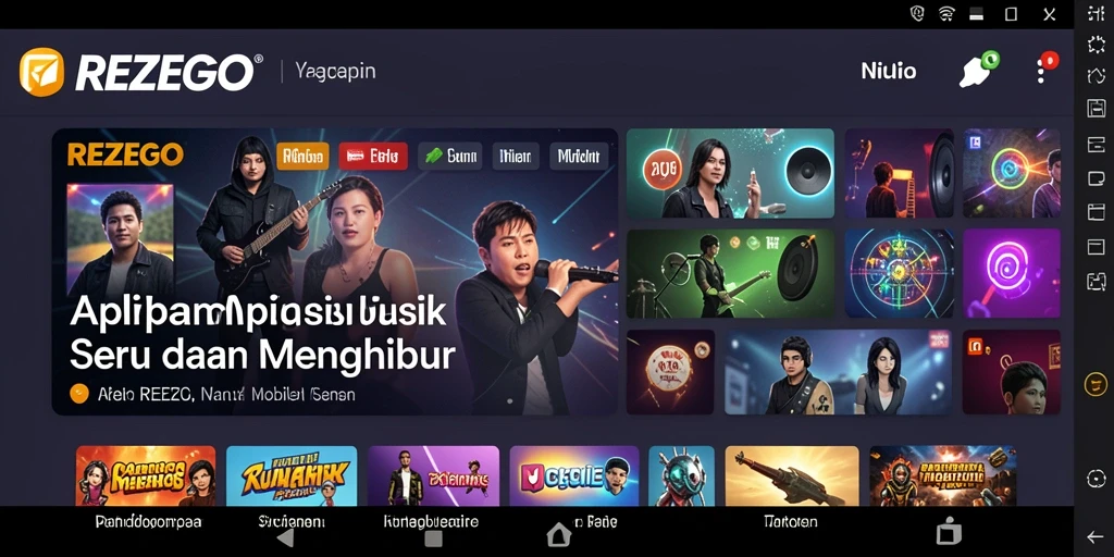 Tampilan gameplay utama REZEGO yang menampilkan interaksi musik.