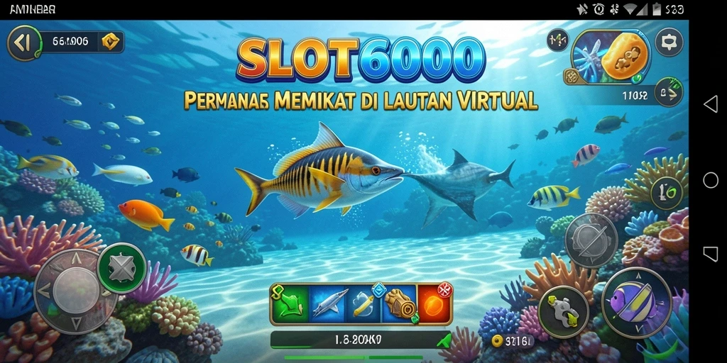 Tampilan gameplay SLOT6000 yang menampilkan aksi memancing seru.