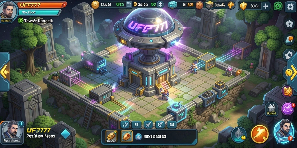 Tangkapan layar dari gameplay Tower Defense yang intens dan menarik di UFO777.