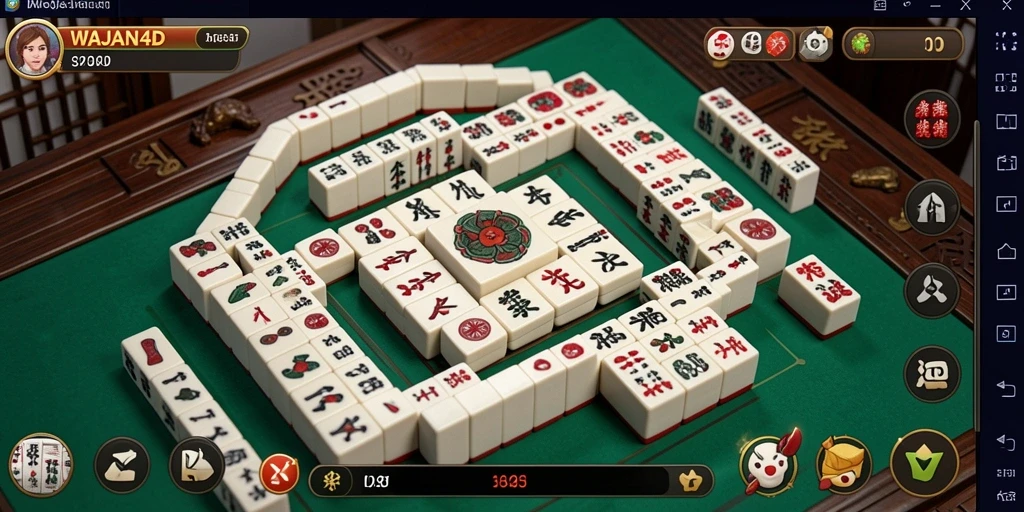 Tangkapan layar WAJAN4D menampilkan gameplay Mahjong yang mengasyikkan.