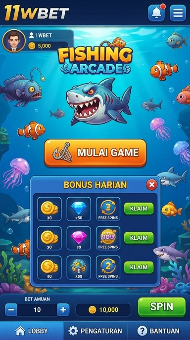 Tampilan antarmuka pengguna 11wbet yang menarik.